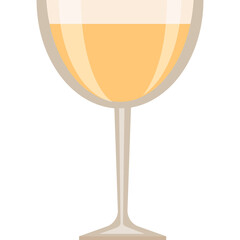 A Tall Stemmed Glass Filled With Pale Yellow Liquid On A Transparent Background