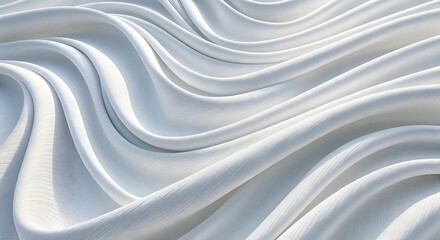 Fototapeta premium Abstract White Flowing Waves Background Texture