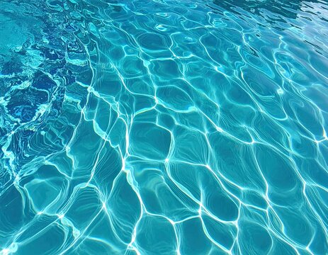 Blue Water Surface Texture with Light Reflections