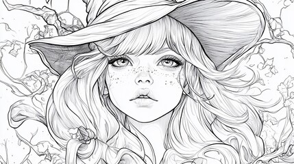 Fototapeta premium halloween themes witch child