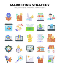 Collection of 25 Marketing Strategy Icons. A Visual Guide to Business Growth