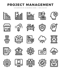Simple Set of Project Management Related Vector Lineal Icons.