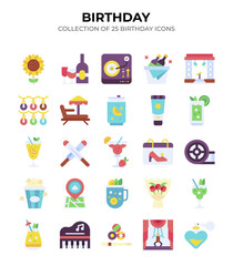 Obraz premium Birthday Icons. A vibrant collection of 25 festive design elements