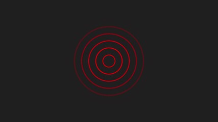 Red concentric circles expanding on dark background abstract motion graphics alert signal warning notification concept - Powered by Adobe