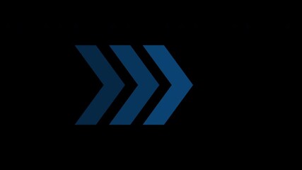 blue arrow isolated on black background