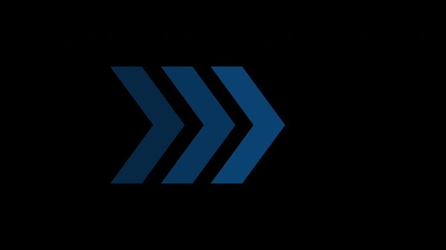 blue arrow isolated on black background