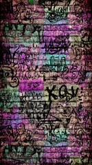 wall blending street art and modern abstract style compositions