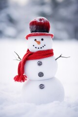 Obraz premium Snowman outdoors winter nature.