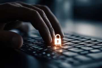 Advanced System Key Authentication System Secure Padlock Key Access Concept Data Protection Privacy Cyber Security System Digital Futuristic Interface Innovation Programming