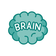 Bold Brain Text Label Icon for Web and Graphic Design