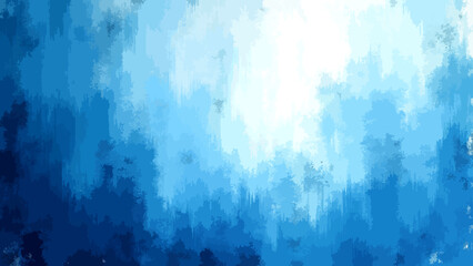 Abstract Deep Blue and White Grunge Texture Background with Vignette Effect. Watercolor Wash, Faded Edges, and Paint Splatters Cool-Toned, Artistic Digital Canvas.