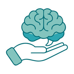 Brain In Hand Support Icon for Web and Graphic Design