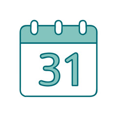 Calendar 31 Date Icon for Web and Graphic Design