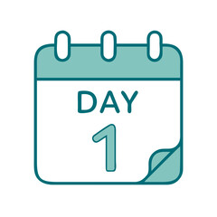 Calendar Day One Icon for Web and Graphic Design