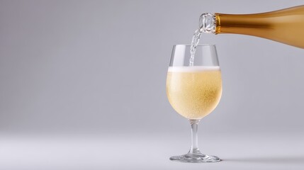 Bubbles rising as champagne flows into a glass celebrating life's special moments. National Champagne Day