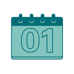 Calendar With Number One Icon for Web and Graphic Design