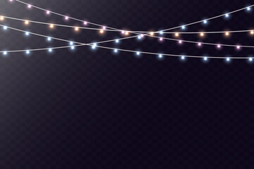 Christmas garland on a dark background