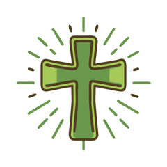 Obraz premium Cross In Rays Icon for Web and Graphic Design