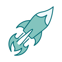 Flame Rocket Icon for Web and Graphic Design