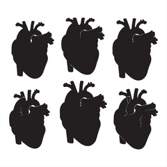 A vector illustration set of funny cartoon farm animals and red apple icons