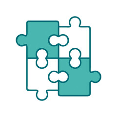Obraz premium Four Puzzle Pieces Together Icon for Web and Graphic Design