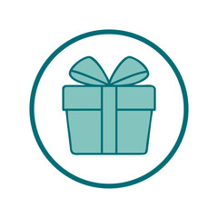 Gift In Circle Symbol Icon for Web and Graphic Design