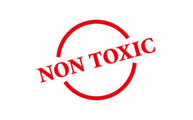 NON TOXIC - Red Rubber Stamp with text NON TOXIC
