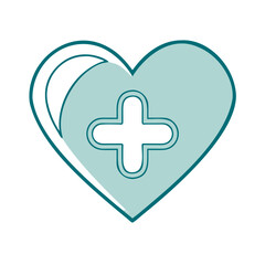 Heart With Cross Icon for Web and Graphic Design
