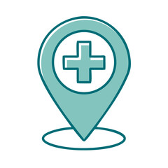 Obraz premium Hospital Location Icon for Web and Graphic Design