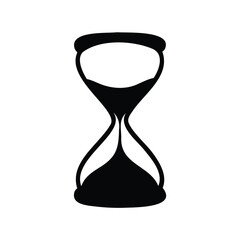 Black and white silhouette of an hourglass, representing time's passage