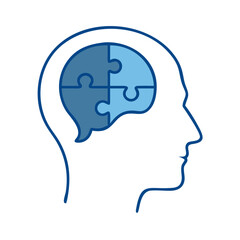 Human Head With Puzzle Brain Icon for Web and Graphic Design