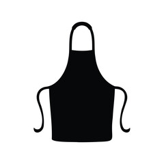 Black Apron Silhouette on White Background, a symbol of cooking expertise