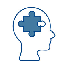 Person with Puzzle Piece Head Icon for Web and Graphic Design