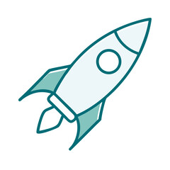 Fototapeta premium Rocket Shadow Icon for Web and Graphic Design