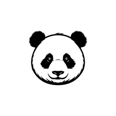 Panda head icon isolated on white. Design element for logo, label, sign, poster, flyer. Vector illustration