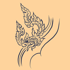 Asian dragon tattoo design vector for card illustration card decoration 