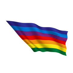 Vibrant rainbow flag gracefully waving, symbolizing pride, diversity, and inclusion for community celebrations and events