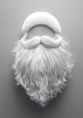 Naklejka na ściany i meble White Santa claus beard white santa illustration.