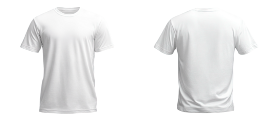 White T-shirt front and back isolated on black ground