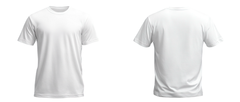 White T-shirt front and back isolated on black ground