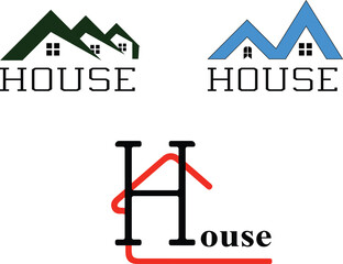 A silhouette of house real state Icon vector on a white background