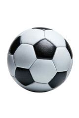 Obraz premium Black and white soccer ball against a black background
