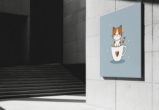 Square Signage Mockup Template