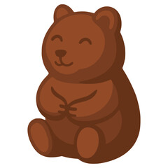 Obraz premium Bear shaped chocolate candy sweet snack dessert flat color vector illustration template design