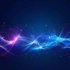 An intricate abstract technology background featuring interconnected lines and dots, creating a dynamic network effect in vibrant colors and gradients.