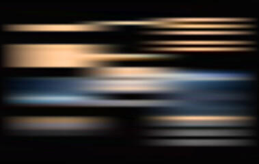 Abstract dark background with blurred orange and blue lines creating a sense of depth and mystery