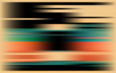 Abstract background with horizontal lines in black, orange, green, and beige color scheme for creative use