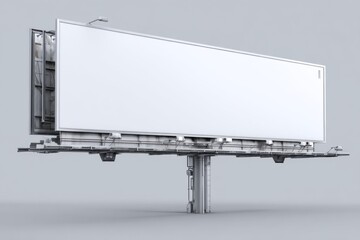 Obraz premium Large outdoor advertising billboard with a blank white panel for messaging.