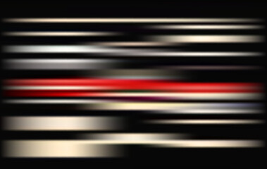 Abstract blurred motion background with white and red stripes on black creating a sleek and modern aesthetic