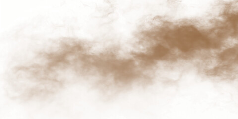 Dust sand soil smoke cloud particles isolated on transparent white background. Brown sandstorm smog sand dust explosion rising. Design elements for Compositing, covering, overlay, PNG
